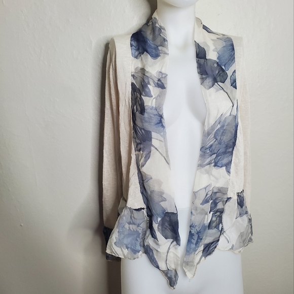 Elena Baldi Beige Cardigan Floral - Picture 1 of 7